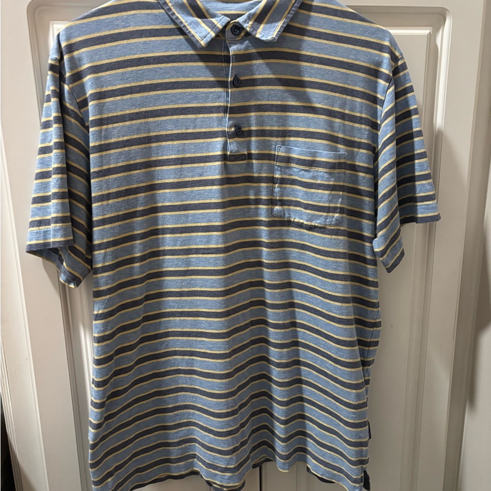 Patagonia Blue and Yellow Polo Shirt with Classic Style
